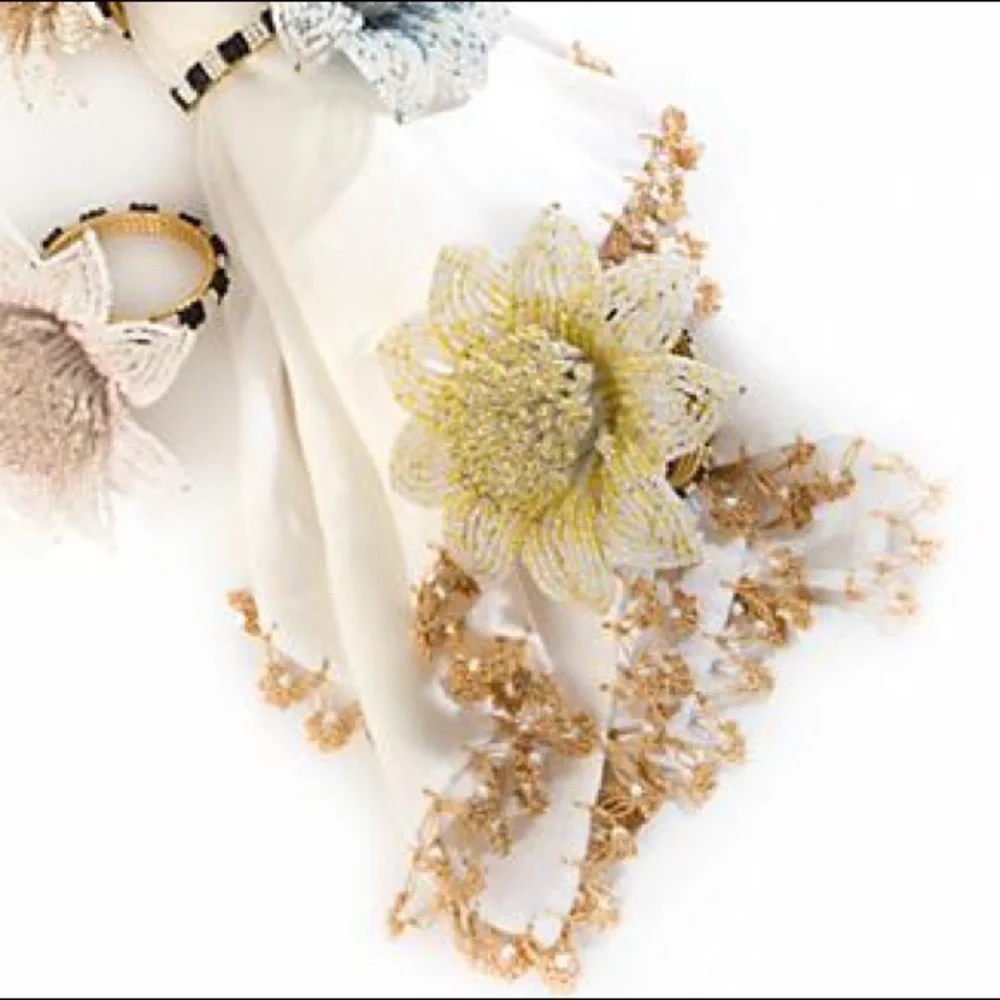 New MacKenzie-Childs napkin ring gold - Picture 2 of 9